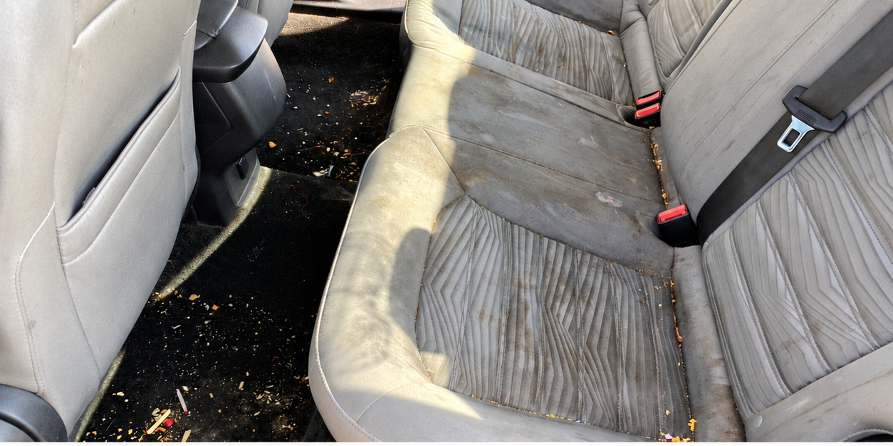 Backseat Deep Clean - before detailing condition